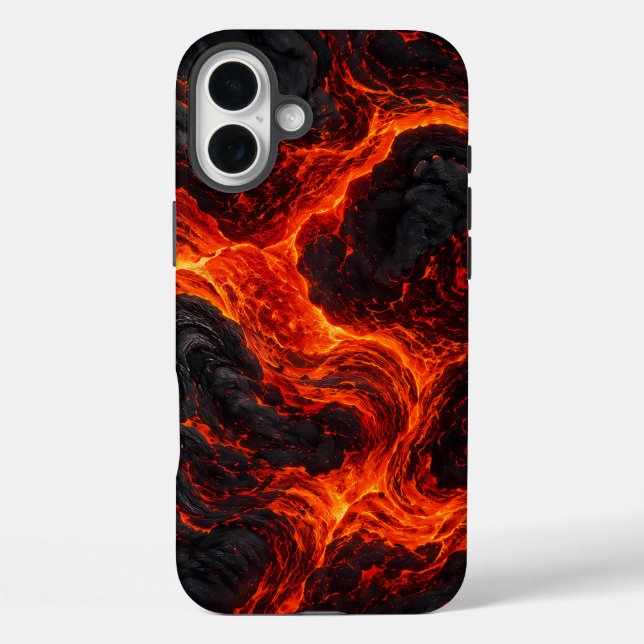 Funda iPhone 16 Plus Flujo de Lava Fundida Patrón Abstracto (Reverso )