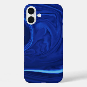 Funda iPhone 16 Plus Fondo azul cobalto texturizado a mano