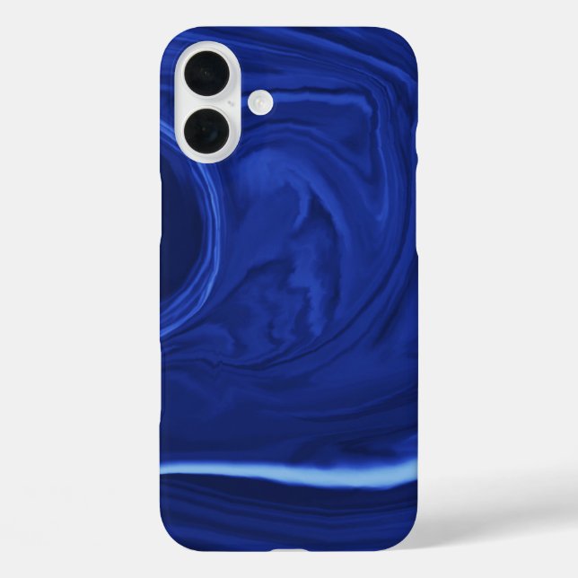 Funda iPhone 16 Plus Fondo azul cobalto texturizado a mano (Reverso )