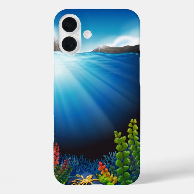 Funda iPhone 16 Plus Fondo del mar (Reverso )