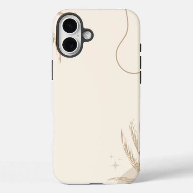 Funda iPhone 16 Plus Fondo Linktree Estético Floral Marrón Beige | (Reverso )