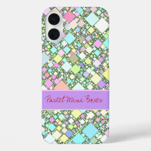 Funda iPhone 16 Plus Fondo pastel geométrico abstracto personalizado 
