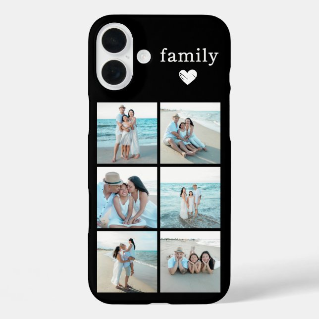 Funda iPhone 16 Plus Foto de familia 6 negro (Reverso )