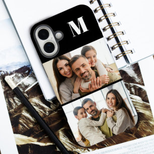 Funda iPhone 16 Plus Foto personalizada de 2 familias y monograma