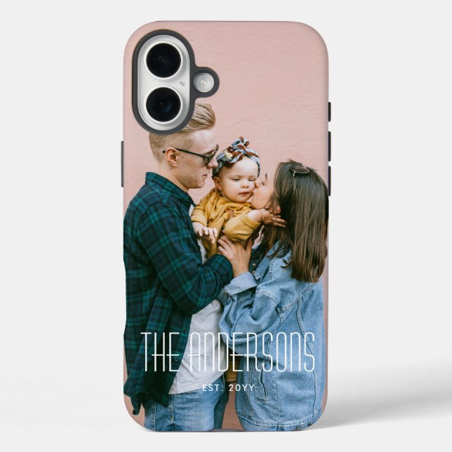 Funda iPhone 16 Plus Foto y nombre únicos personalizados (Reverso )