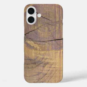 Funda iPhone 16 Plus Fotografía de Cierre de Rustic Cedar Wood Knot