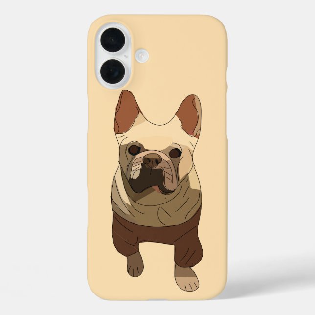 Funda iPhone 16 Plus French Bulldog, Soft Peach (Reverso )