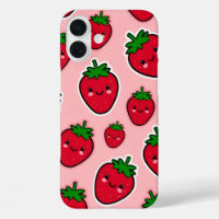 Fresa sonriente con mejillas rosadas