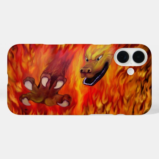Funda iPhone 16 Plus Garfa de Dragón Rojo (Reverso  (Horizontal))