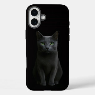 Funda iPhone 16 Plus Gato Azul Ruso Black 4 Luxe iPhone 16 Plus