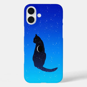 Funda iPhone 16 Plus Gato Cósmico sobre un fondo de cielo estrellado