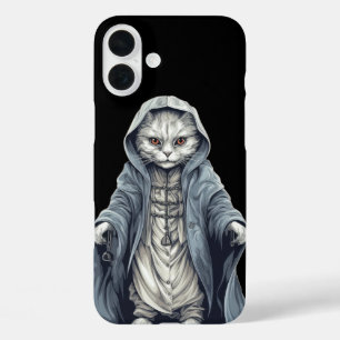 FUNDA iPhone 16 PLUS GATO DE HALLOWEEN FANTASMA ADORABLE MONO