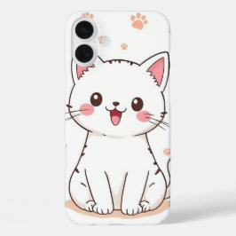 Funda iPhone 16 Plus Gato Kawaii