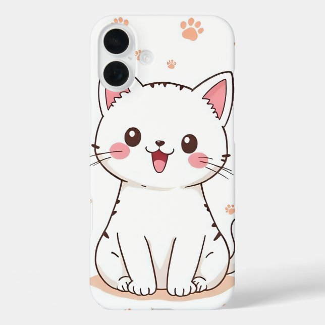 Funda iPhone 16 Plus Gato Kawaii  (Reverso )