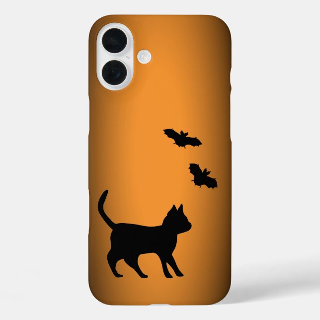 Funda iPhone 16 Plus Gato negro con bata (Reverso )