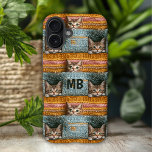 Funda iPhone 16 Plus Gatos Monogramas Cutos De Punto Personalizados Gir<br><div class="desc">Los Fundas Monoram Cute Cats Knitted Girly Personalized iPhone 16 Plus tienen gatos lindos que miren a través de un patrón naranja y cincelado azul. Personalizado con su monograma personalizado. Perfecto como regalo para los amantes de los gatos para Navidades, cumpleaños, vacaciones y más. Diseñado por ©2024 Evco Studio www.zazzle.com/store/evcostudio...</div>
