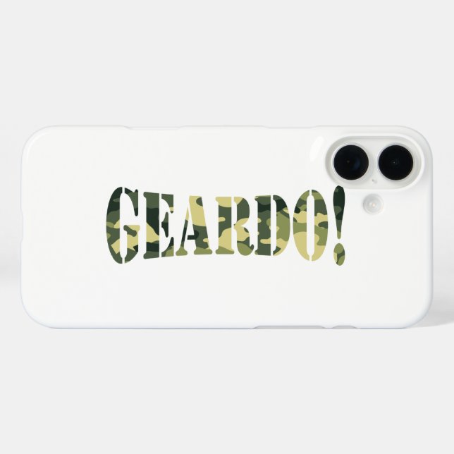 FUNDA iPhone 16 PLUS ¡GEARDO! CAMO / CAMOUFLAJE (Reverso  (Horizontal))