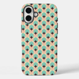 Funda iPhone 16 Plus Geometric pattern of teal, beige, and black shapes