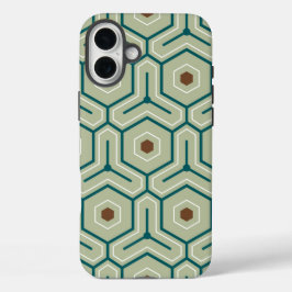 Funda iPhone 16 Plus Geometric pattern with interlocking hexagons