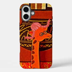 Funda iPhone 16 Plus Giraffe Gorra Art Print