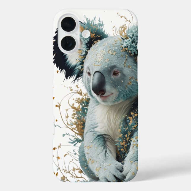 Funda iPhone 16 Plus Golden Bloom Koala (Reverso )