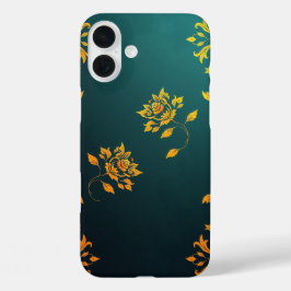 Funda iPhone 16 Plus Golden Floral Motif iPhone Case