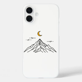 Funda iPhone 16 Plus “Golden Moon & Peaks” Minimalist
