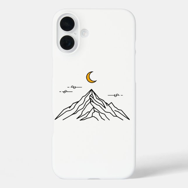 Funda iPhone 16 Plus “Golden Moon & Peaks” Minimalist (Reverso )