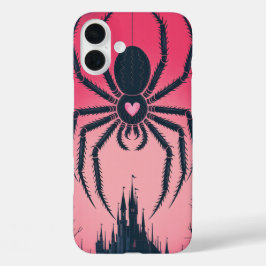 Funda iPhone 16 Plus Gothic Spider Castle Silhouette Phone Case