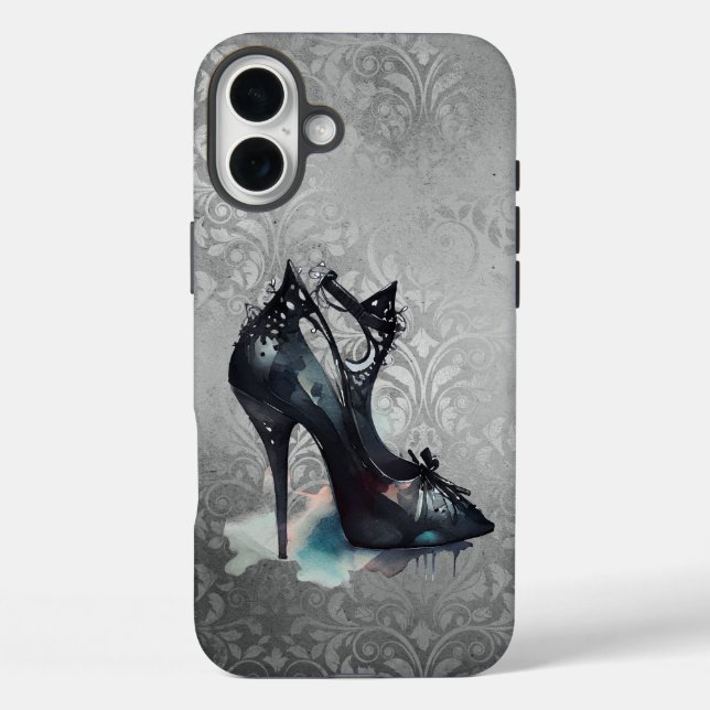 Funda iPhone 16 Plus Gótico Vogue Grunge | Altura Verde azulada Stilett (Reverso )