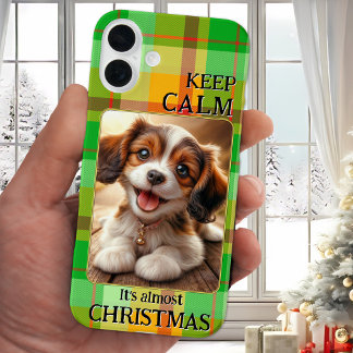 Funda iPhone 16 Plus Graciosa foto mantener a los Navidades tranquilos