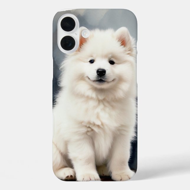 FUNDA iPhone 16 PLUS GRANDES PERROS BLANCOS DE BARRILLO ASACADO (Reverso )