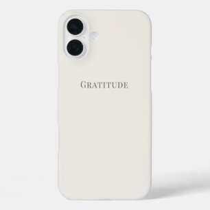 Funda iPhone 16 Plus Gratitud – Tipografía Mínima