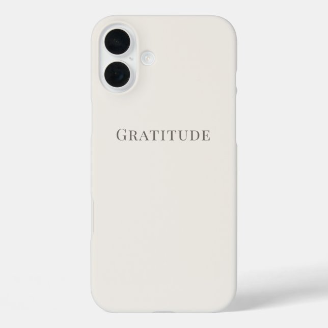 Funda iPhone 16 Plus Gratitud – Tipografía Mínima (Reverso )