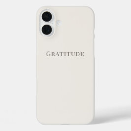Funda iPhone 16 Plus Gratitude – Minimal Typography 