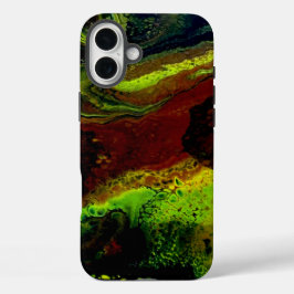 Funda iPhone 16 Plus Green Brown pouring colour