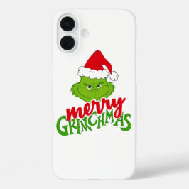 Funda iPhone 16 Plus Green Christmas Creature with Winter Elements