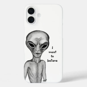 Funda iPhone 16 Plus Grey Alien , quiero creer