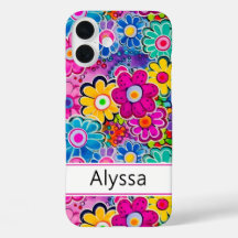 Groovy Retro Floral Personalizado