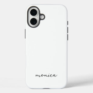 Funda iPhone 16 Plus Guión Minimalista moderno de escritura a mano blan