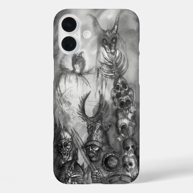 Funda iPhone 16 Plus HALLOWEEN MONSTERS / GUERRA DE ÓRGANOS Fantasía bl (Reverso )