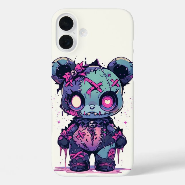 Funda iPhone 16 Plus Halloween Toy Teddy Bear (Reverso )