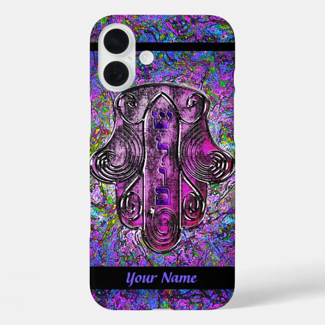 Funda iPhone 16 Plus Hamsa Fusion (Personalizado) (Reverso )