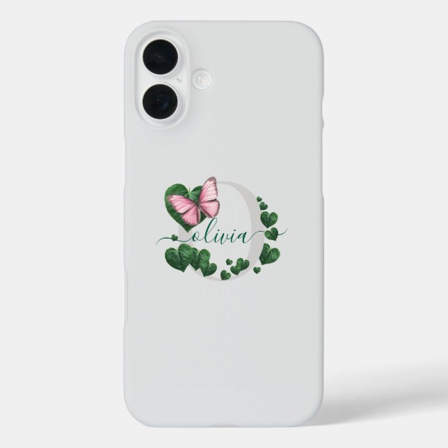 Funda iPhone 16 Plus Heart-Shaped Leaves Bouquet (Reverso )