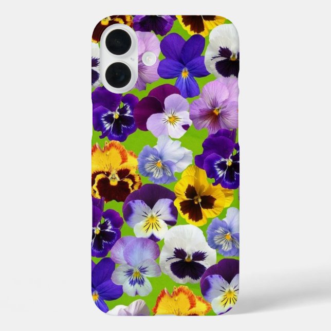Funda iPhone 16 Plus Hermosas pansitas de primavera (Reverso )