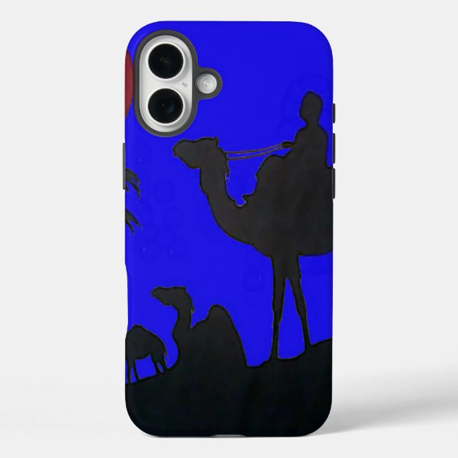 Funda iPhone 16 Plus Hermoso asombroso Camello Sunset Safari Art Print (Reverso )