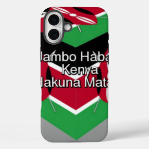 Funda iPhone 16 Plus 🇰 🇪 Hermoso Cubo con Bandera Kenia Saludo