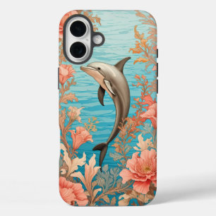Funda iPhone 16 Plus Hermoso delfín vintage 