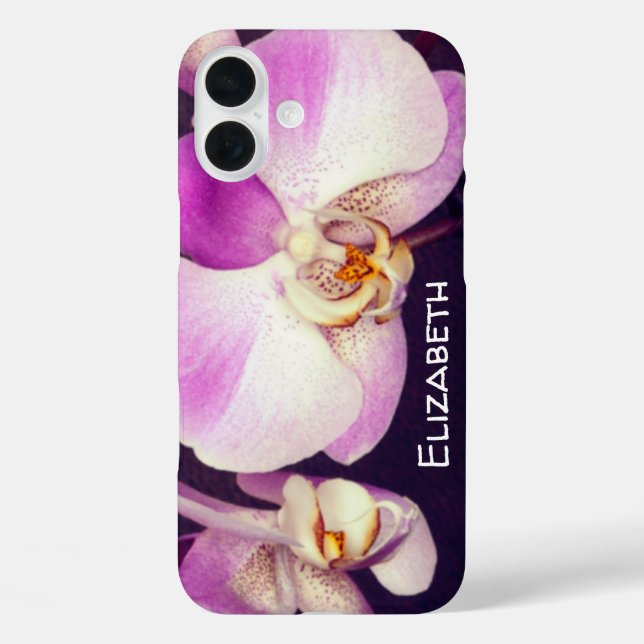 Funda iPhone 16 Plus Hermoso Personalizado fotográfico de orquídeas flo (Reverso )