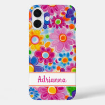 Hippie Retro Groovy Floral Personalizado